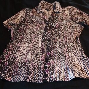 East 5th animal print short sleeve blouse